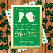Cheers & Beers Kleeblatt St. Patrick's Day Party Folieneinladung
