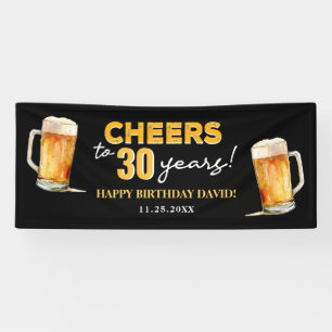 Cheers & Beers Mens Funny 30. Geburtstag Banner