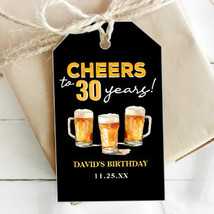 Cheers & Beers Mens Funny 30. Geburtstag Geschenkanhänger