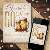 Cheers & Beers Mens Funny 60. Geburtstag Einladung