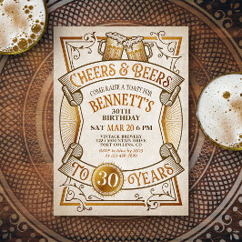 Cheers Beers Mens Funny Birthday Einladung