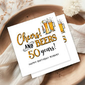 Cheers & Beers Mens Funny Birthday Serviette