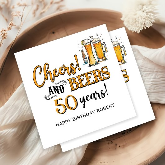 Cheers & Beers Mens Funny Birthday Serviette