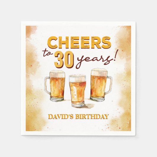 Cheers & Beers Mens Funny Birthday Serviette (Vorderseite)