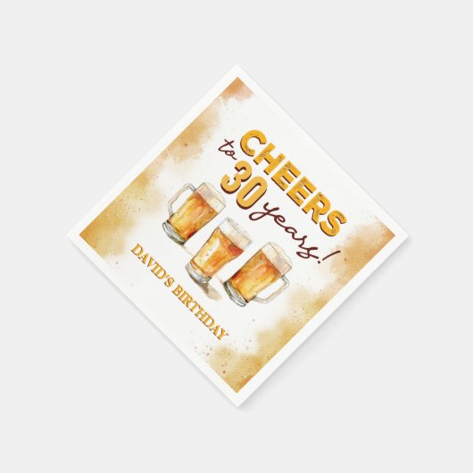 Cheers & Beers Mens Funny Birthday Serviette (Ecke)
