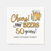 Cheers & Beers Mens Funny Birthday Serviette (Vorderseite)