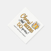 Cheers & Beers Mens Funny Birthday Serviette (Ecke)