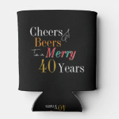 Cheers Beers Merry 40th Christmas Birthday Party Dosenkühler (Rückseite)