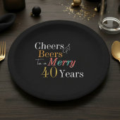 Cheers Beers Merry 40th Christmas Birthday Party Pappteller