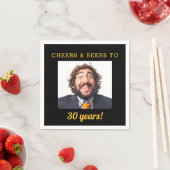 Cheers & Beers Milestone Geburtstags-Foto Keepake Serviette (Beispiel)