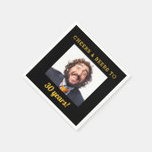 Cheers & Beers Milestone Geburtstags-Foto Keepake Serviette (Ecke)