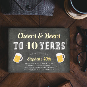 Cheers & Beers Milestone Geburtstagsparty Folieneinladung