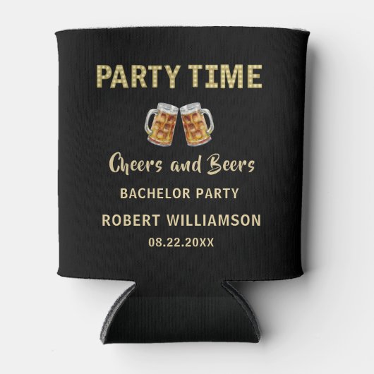Cheers & Beers Party Time Lights Bachelor Party Dosenkühler (Vorderseite)
