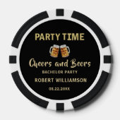 Cheers & Beers Party Time Lights Bachelor Party Pokerchips (Vorderseite)