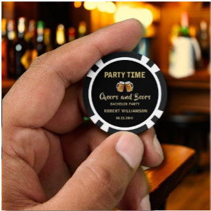 Cheers & Beers Party Time Lights Bachelor Party Pokerchips