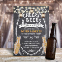 Cheers & Beers Rustikales Chalkboard 40. Geburtsta