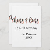 Cheers & beers to 40th birthday gray name year sin einladung (Vorne/Hinten)