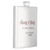 Cheers & beers to 40th birthday gray name year sin flachmann (Rechts)