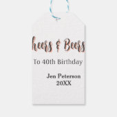Cheers & beers to 40th birthday gray name year sin geschenkanhänger (Rückseite)