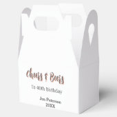 Cheers & beers to 40th birthday gray name year sin geschenkschachtel (Geöffnet)