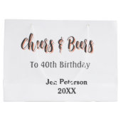 Cheers & beers to 40th birthday gray name year sin große geschenktüte (Rückseite)