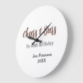 Cheers & beers to 40th birthday gray name year sin große wanduhr (Winkel)