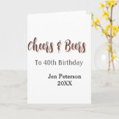 Cheers & beers to 40th birthday gray name year sin karte (Gelbe Blume)
