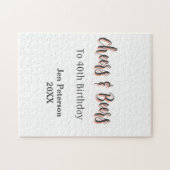 Cheers & beers to 40th birthday gray name year sin puzzle (Horizontal)