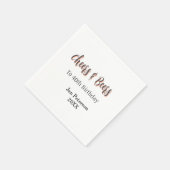 Cheers & beers to 40th birthday gray name year sin serviette (Ecke)