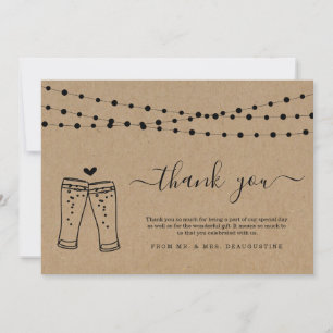 Cheers & Beers Toast & String Lights Dankeskarte