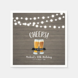 Cheers Beers | Walderwachsener 40. Geburtstag Part Serviette