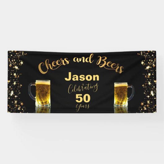 Cheers & Bers 50. Geburtstag Banner (Horizontal)