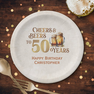 Cheers & Bers 50. Geburtstag Pappteller
