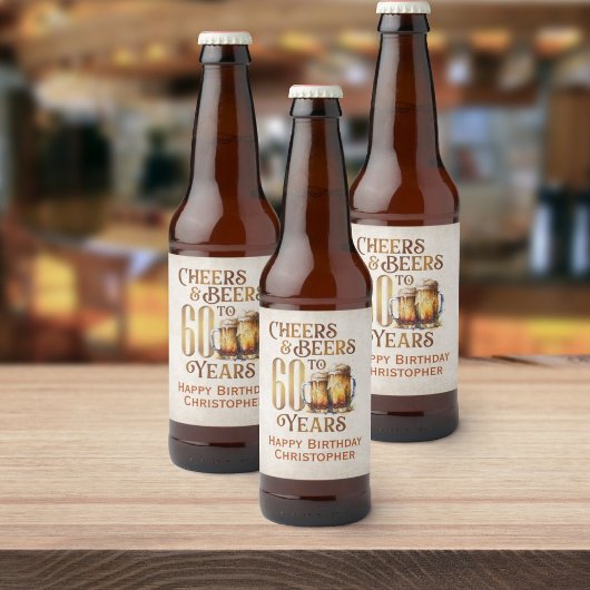 Cheers & Bers 60. Geburtstag Bierflaschenetikett