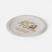 Cheers & Bers 70. Geburtstag Pappteller (Schrägansicht)