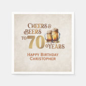 Cheers & Bers 70. Geburtstag Serviette (Vorderseite)
