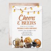 Cheers & Bers Adult Birthday String Lights Party Einladung (Vorne/Hinten)