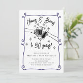 Cheers & Bers Einladung zum Geburtstag (Stehend Vorderseite)