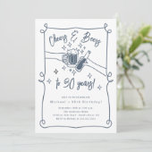 Cheers & Bers Einladung zum Geburtstag (Stehend Vorderseite)