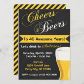 Cheers & Bers Einladung zum Geburtstag (Vorne/Hinten)