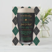 Cheers & Bers Guinness Pint 40. Geburtstag Einladung (Stehend Vorderseite)