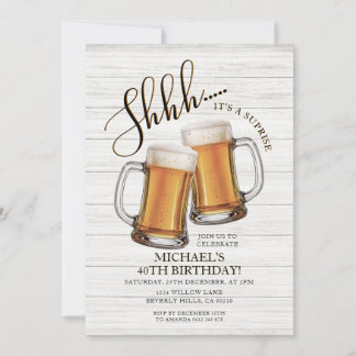 Cheers & Bers Überraschung Erwachsene 40. Geburtst Einladung