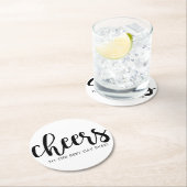 Cheers Best Day Handschrift Runder Pappuntersetzer (Vor Ort)