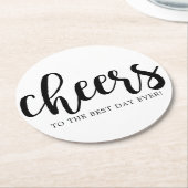 Cheers Best Day Handschrift Runder Pappuntersetzer (Angewinkelt)