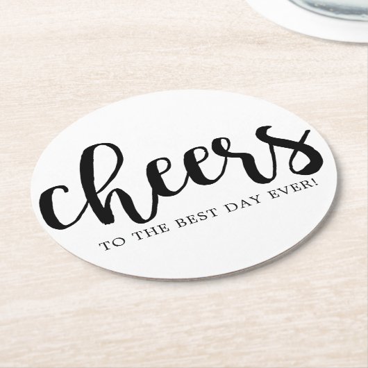 Cheers Best Day Handschrift Runder Pappuntersetzer (Angewinkelt)