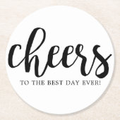 Cheers Best Day Handschrift Runder Pappuntersetzer (Vorderseite)