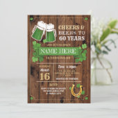 Cheers Biere Geburtstag St Patricks Day Party Einladung (Stehend Vorderseite)