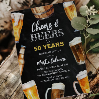 Cheers & Biere jedes Alter Spaß Erwachsene Geburts Einladung
