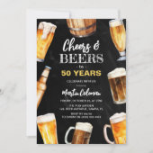 Cheers & Biere jedes Alter Spaß Erwachsene Geburts Einladung (Vorderseite)