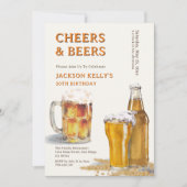 Cheers & Biere jedes Brauereithema Geburtstag Einladung (Vorderseite)
